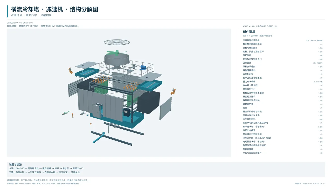 数据中心冷却塔分解图